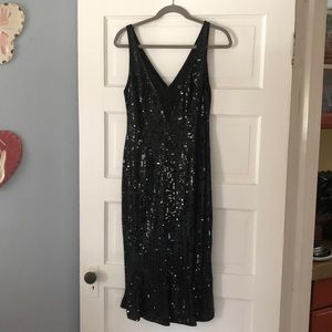 Black sexy sequin dress